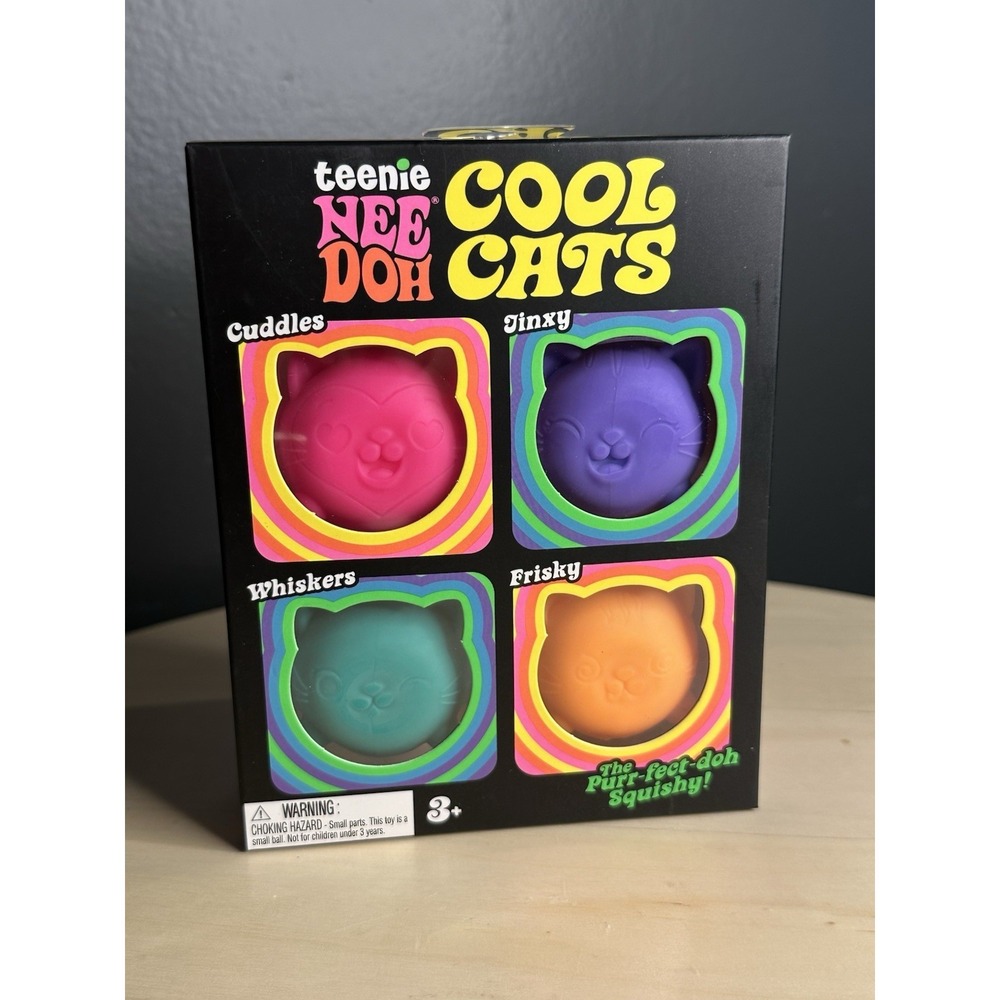 Needoh Teenie Cool Cats 4-Pack Kittens Squishy Fidget Stress Toy - FAST SHIP